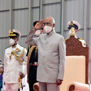 President's Colour to naval aviation at INS Hansa