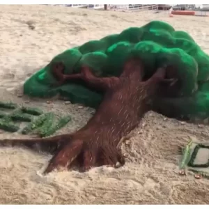 Students of Allahabad University raise awareness about eco-friendly Diwali through sand art